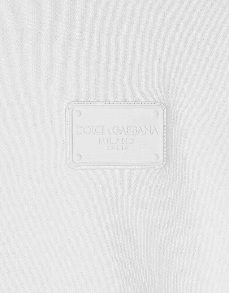 Dolce & Gabbana Свитшот из джерси с фирменной пластинкой DG белый G9AHSTG7NTZ