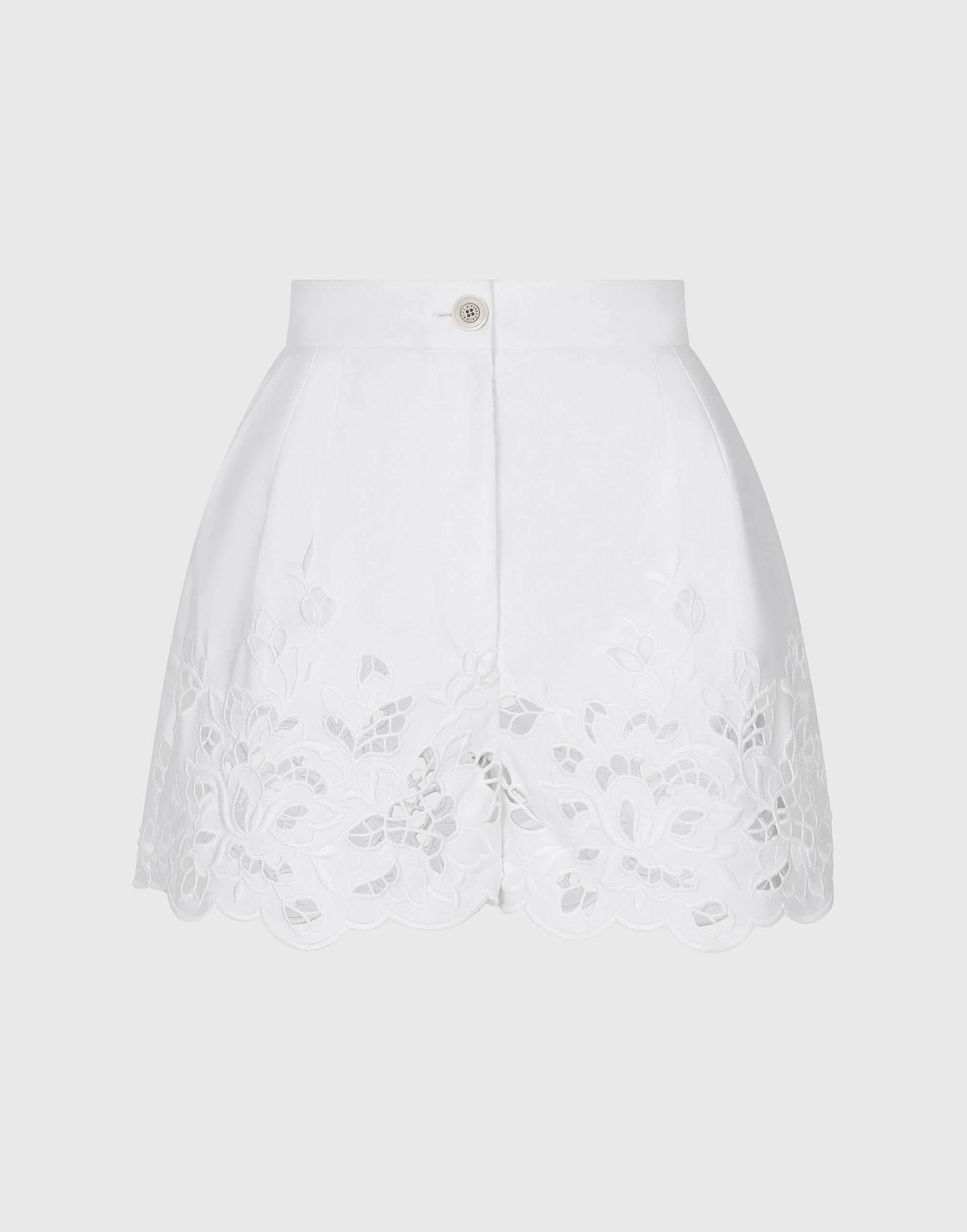 Dolce & Gabbana Shorts aus Baumwolle mit Cut-out-Stickerei Drucken FTC4STHI1TK