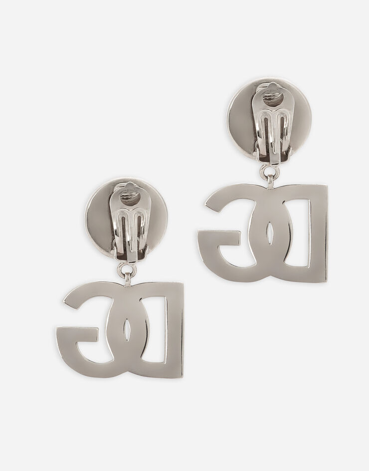 KIM DOLCE&GABBANA Clip-on earrings with for logo | DG Dolce&Gabbana® Silver in US