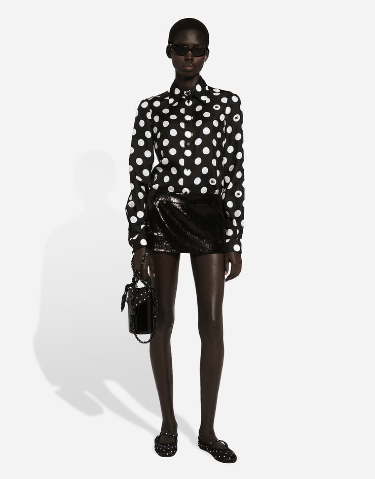 Dolce & Gabbana Мини-юбка с вышивкой микропайетками черный F4CWOTFLSIM