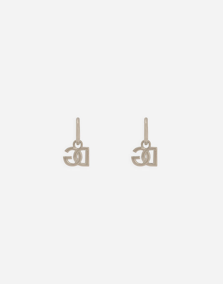 Dolce & Gabbana Butterfly-back earrings with DG logo Grau WEN5L3W1111