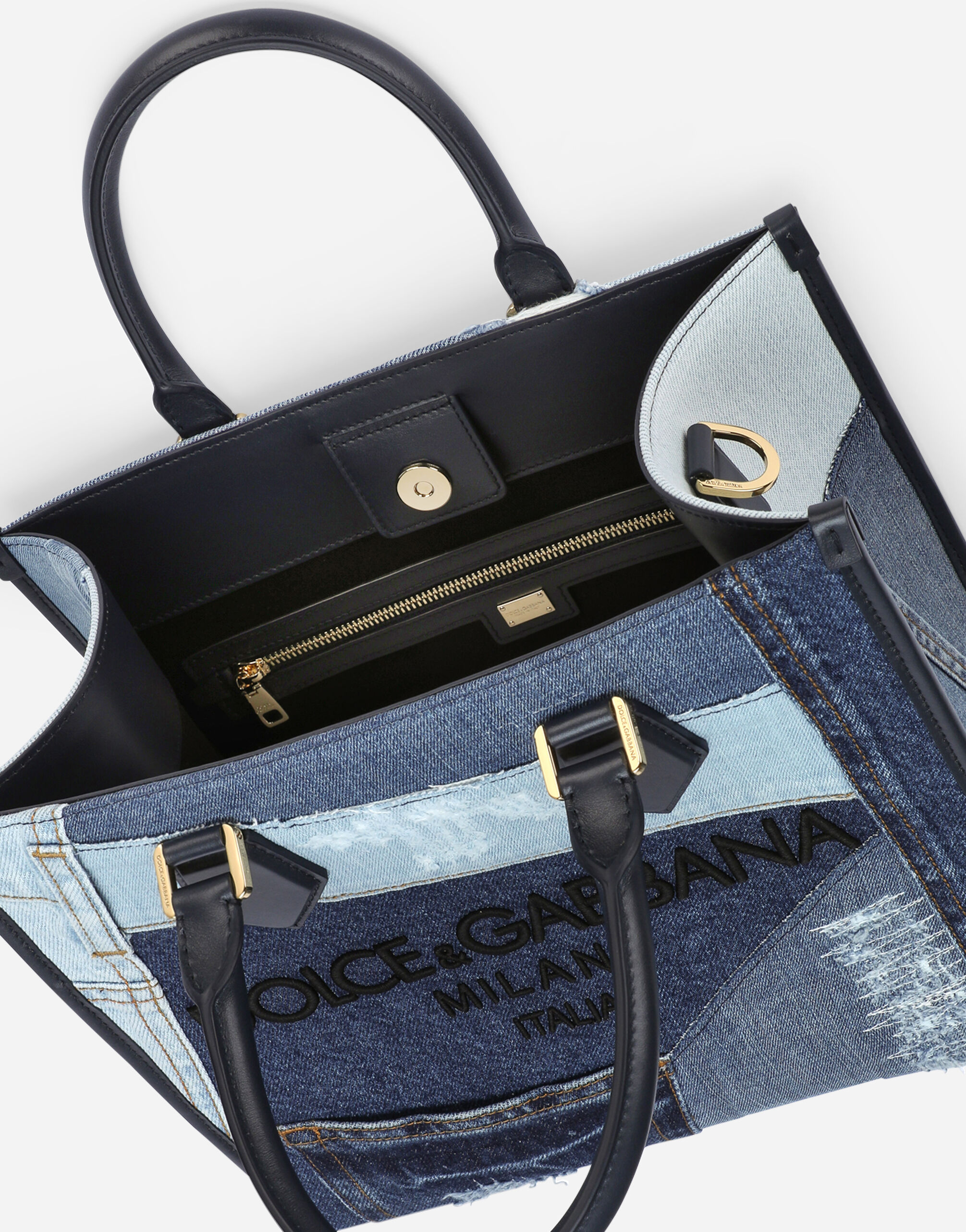 Small patchwork denim Sicily soft bag with embroidery in Denim for |  Dolce&Gabbana® US