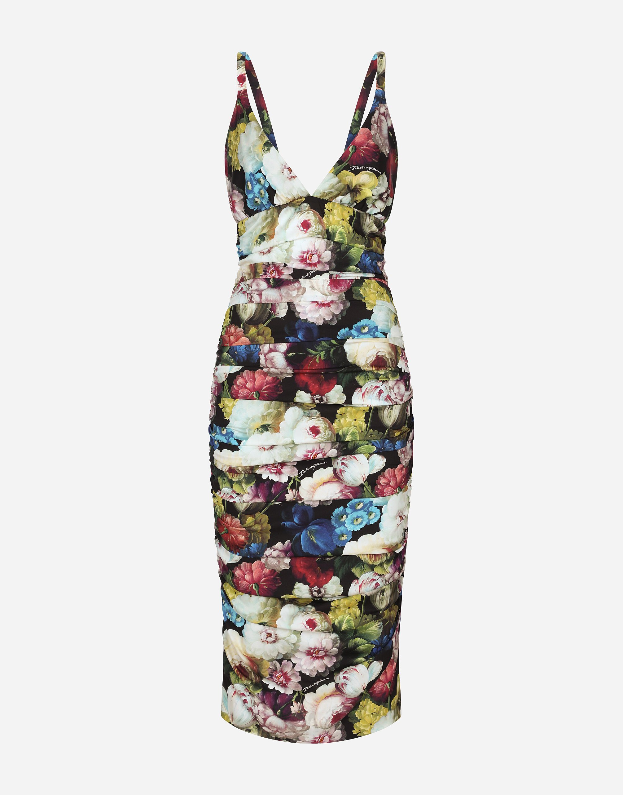 ${brand} Charmeuse slip dress with nocturnal flower print ${colorDescription} ${masterID}