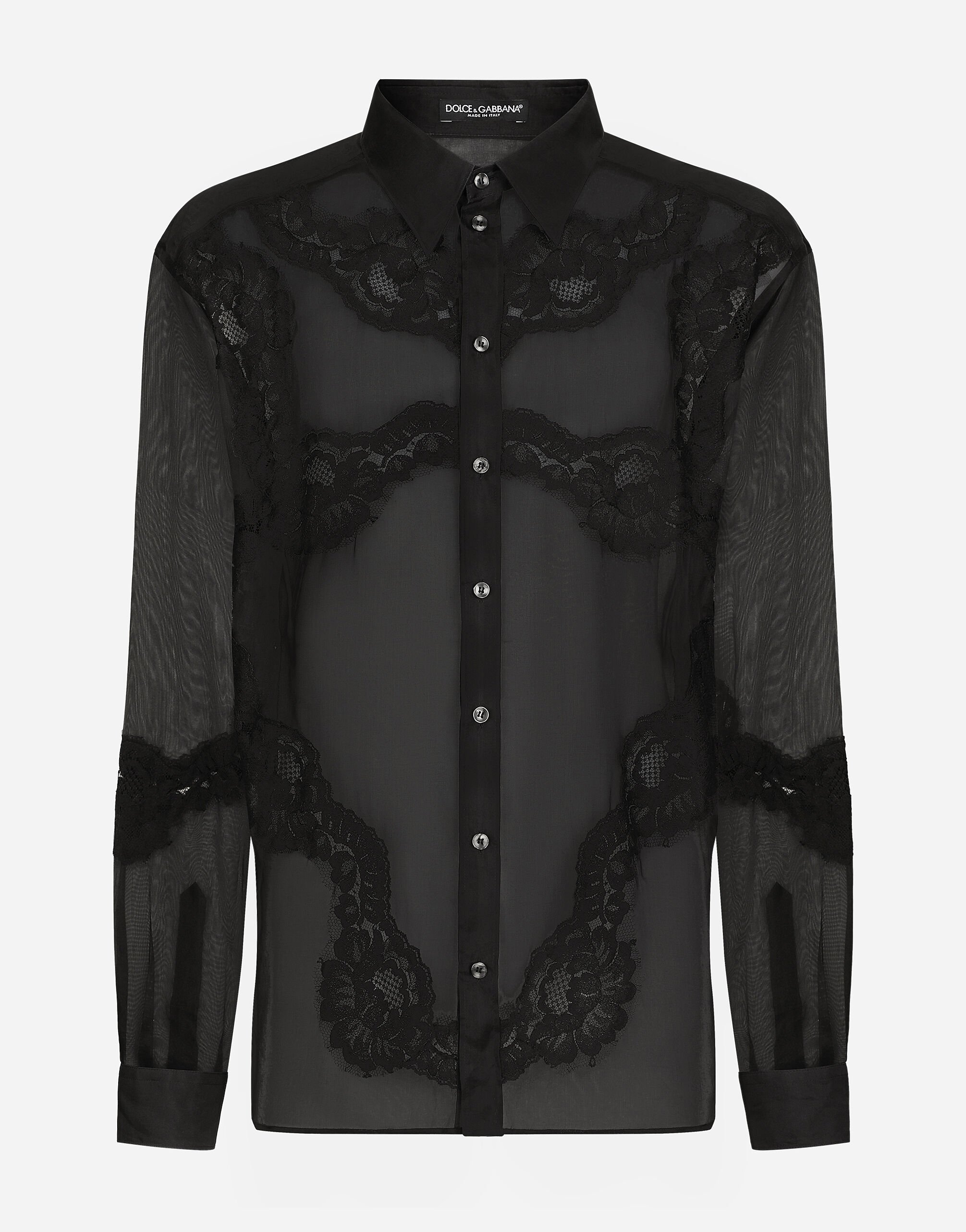 ${brand} Oversize organza shirt with lace inserts ${colorDescription} ${masterID}