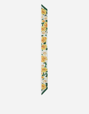 Dolce & Gabbana Twill headscarf with yellow rose print Print FN092RGDAOY