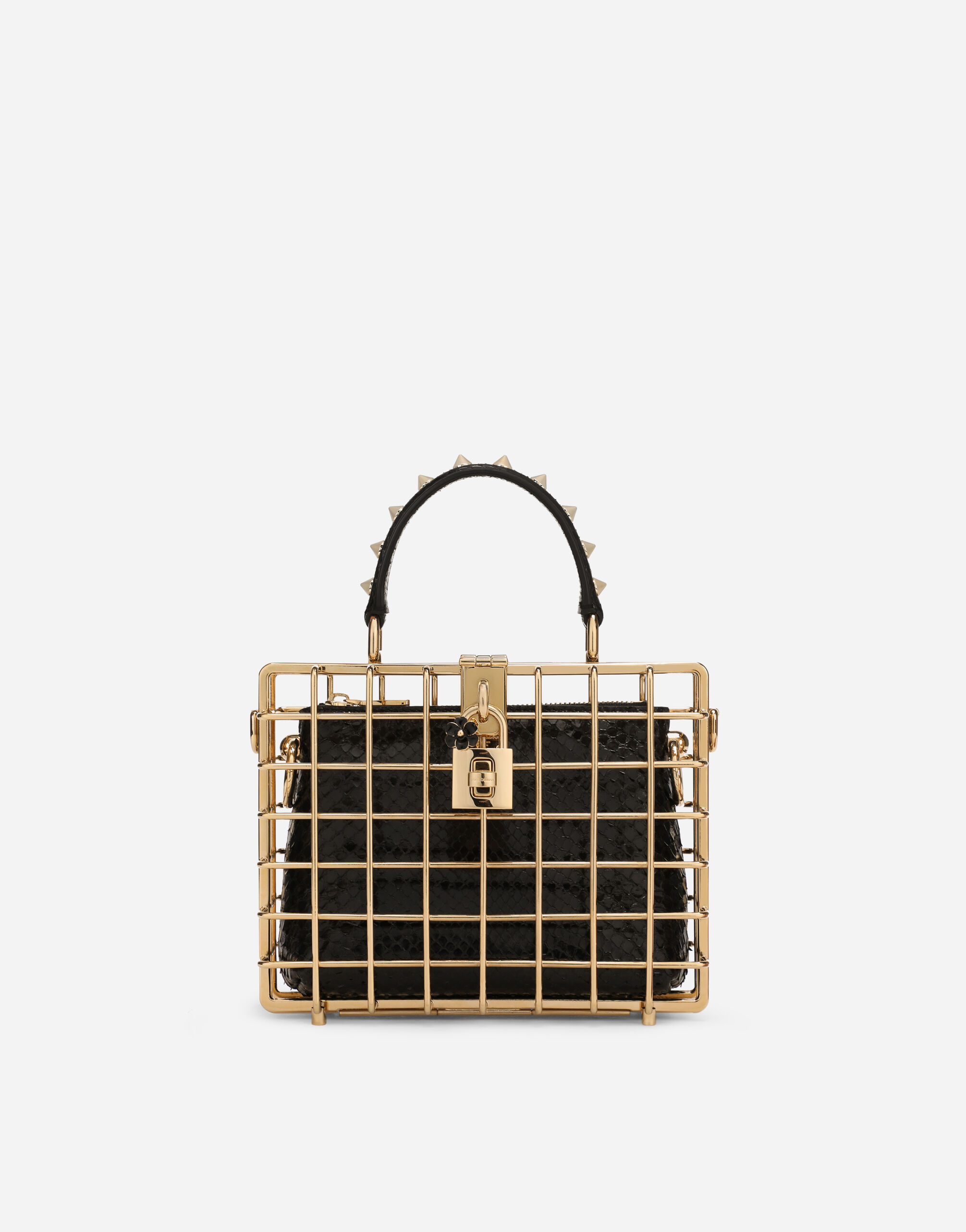Dolce & Gabbana حقيبة دولتشي بوكس من معدن وجلد آيرز مطبعة BB5970AT878