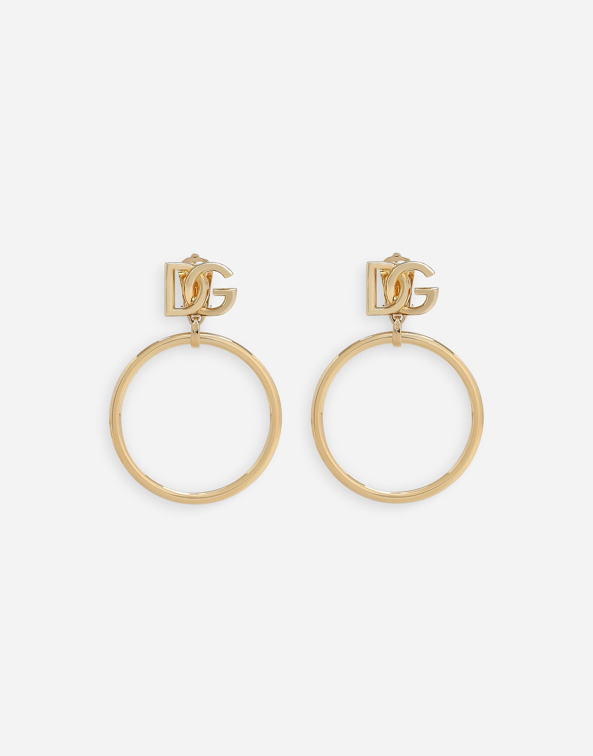 Dolce&Gabbana Hoop earrings with DG logo Gold WBP6C1W1111