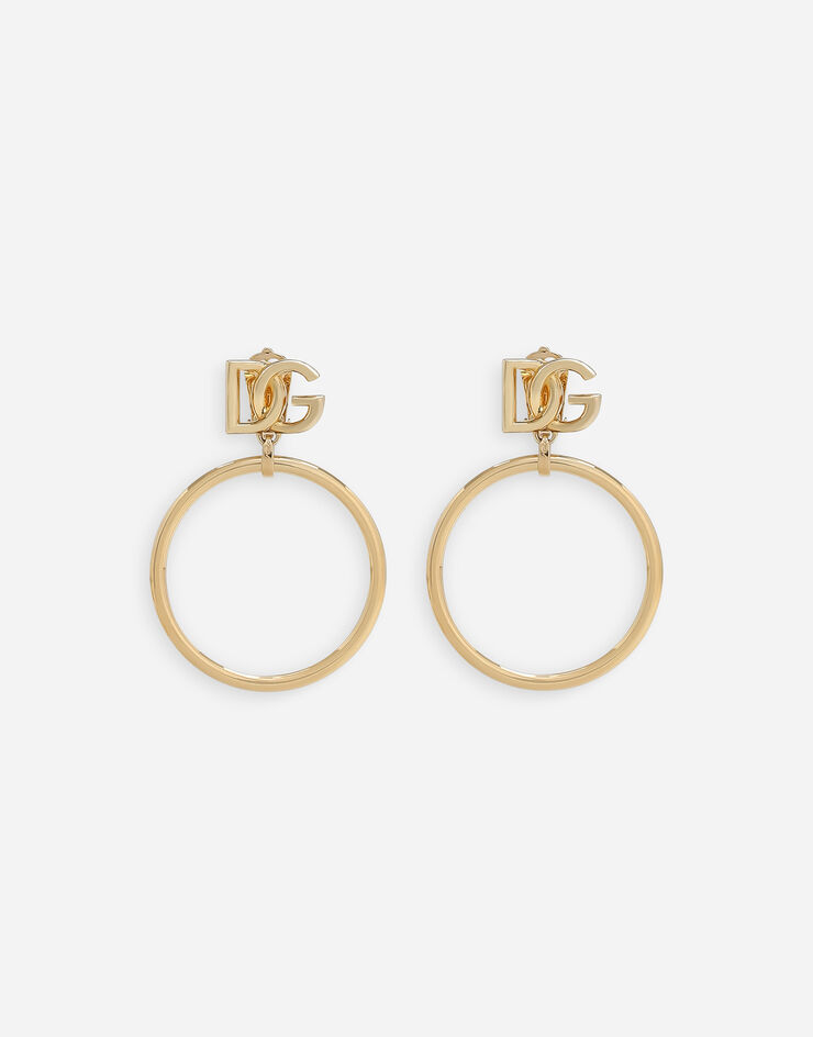 Dolce & Gabbana Kreisförmige Ohrringe mit DG-Logo Gold WEQ6M3W1111