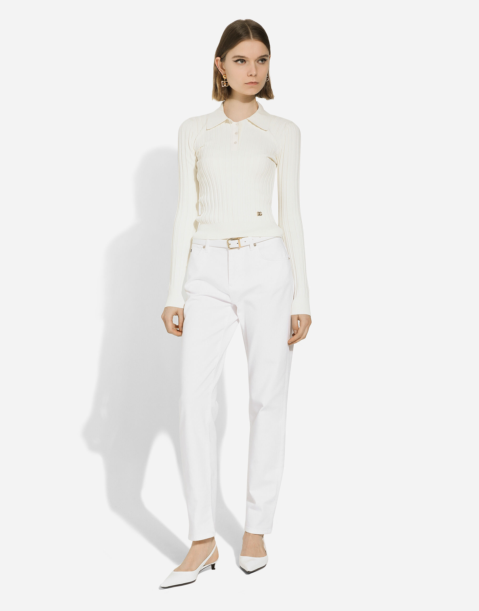 POLO M/L ANNI 50 in White for Women | Dolce&Gabbana®