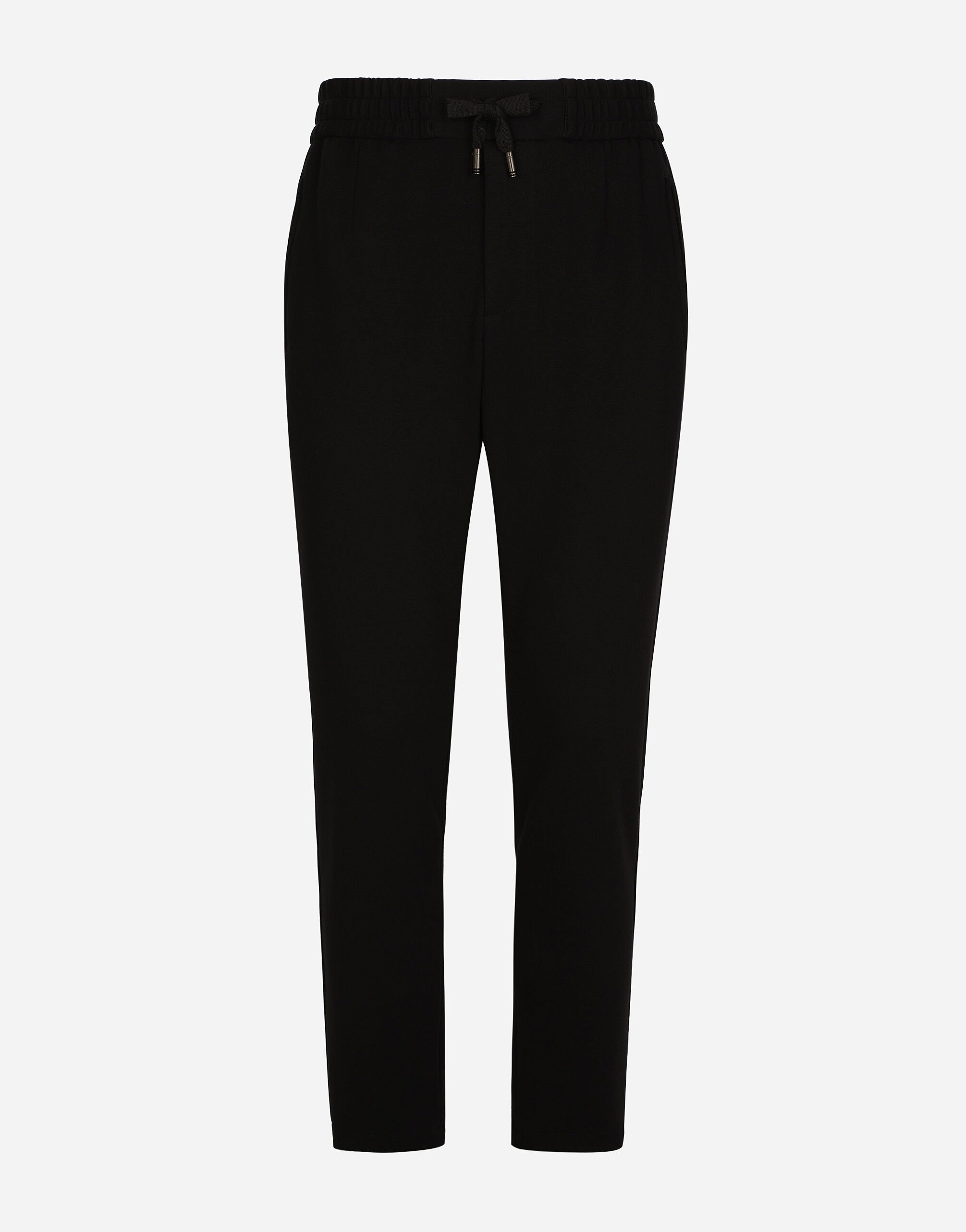 Dolce&Gabbana سروال للركض جيرسي برقعة أسود G040VTHU7QV