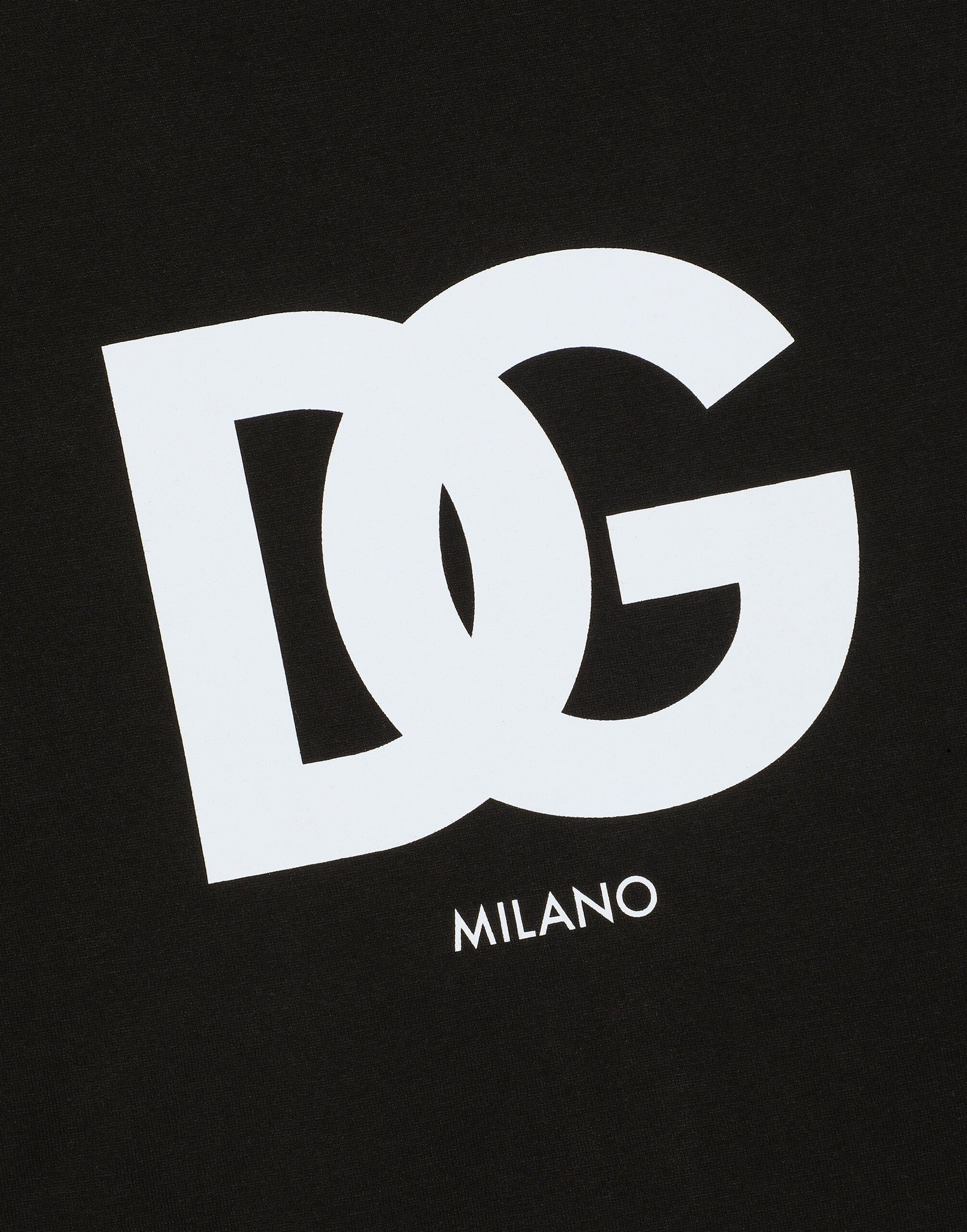 ブラックのメンズ Cotton T-shirt with DG logo print | Dolce&Gabbana®