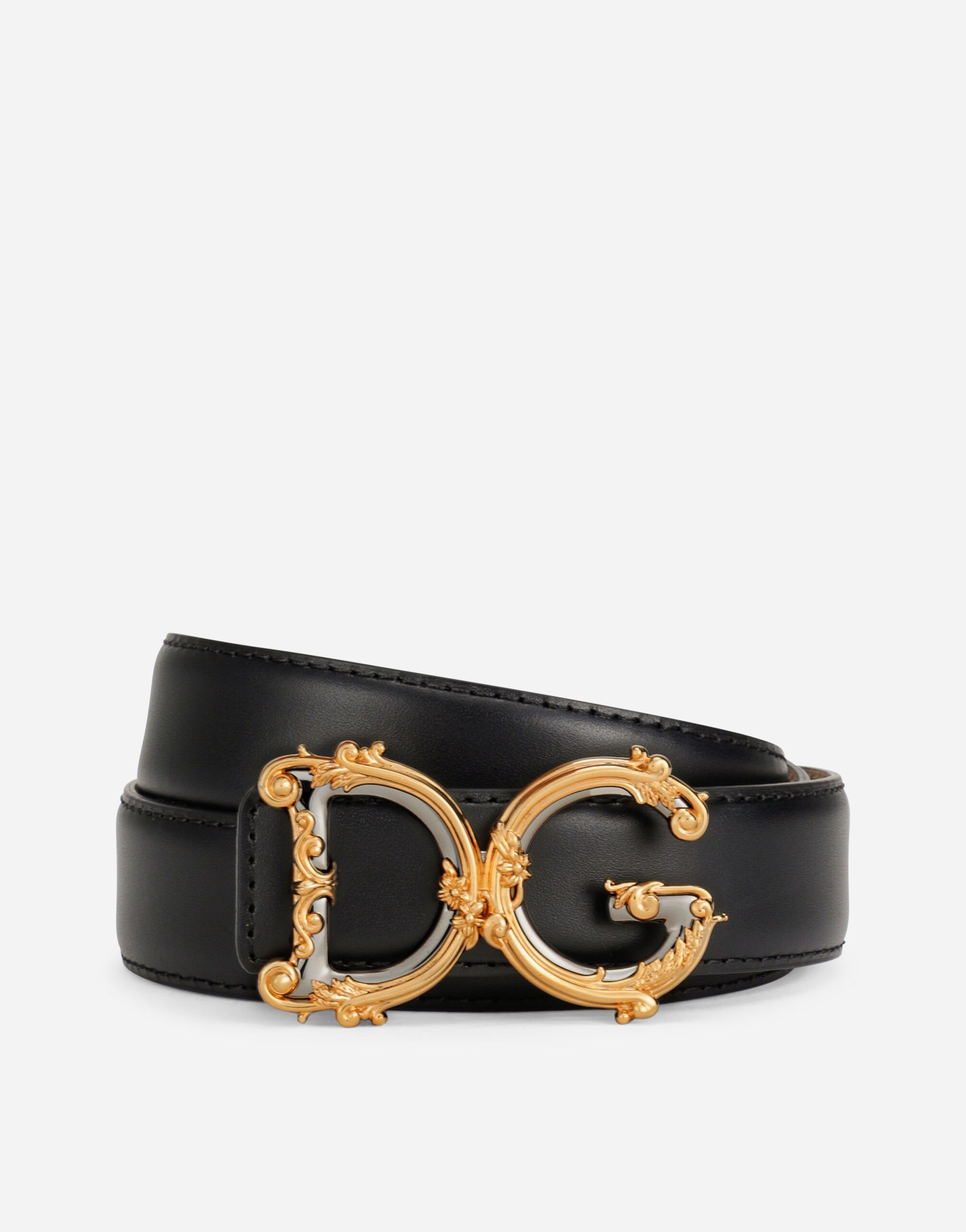 ${brand} Ceinture en cuir de veau avec logo ${colorDescription} ${masterID}