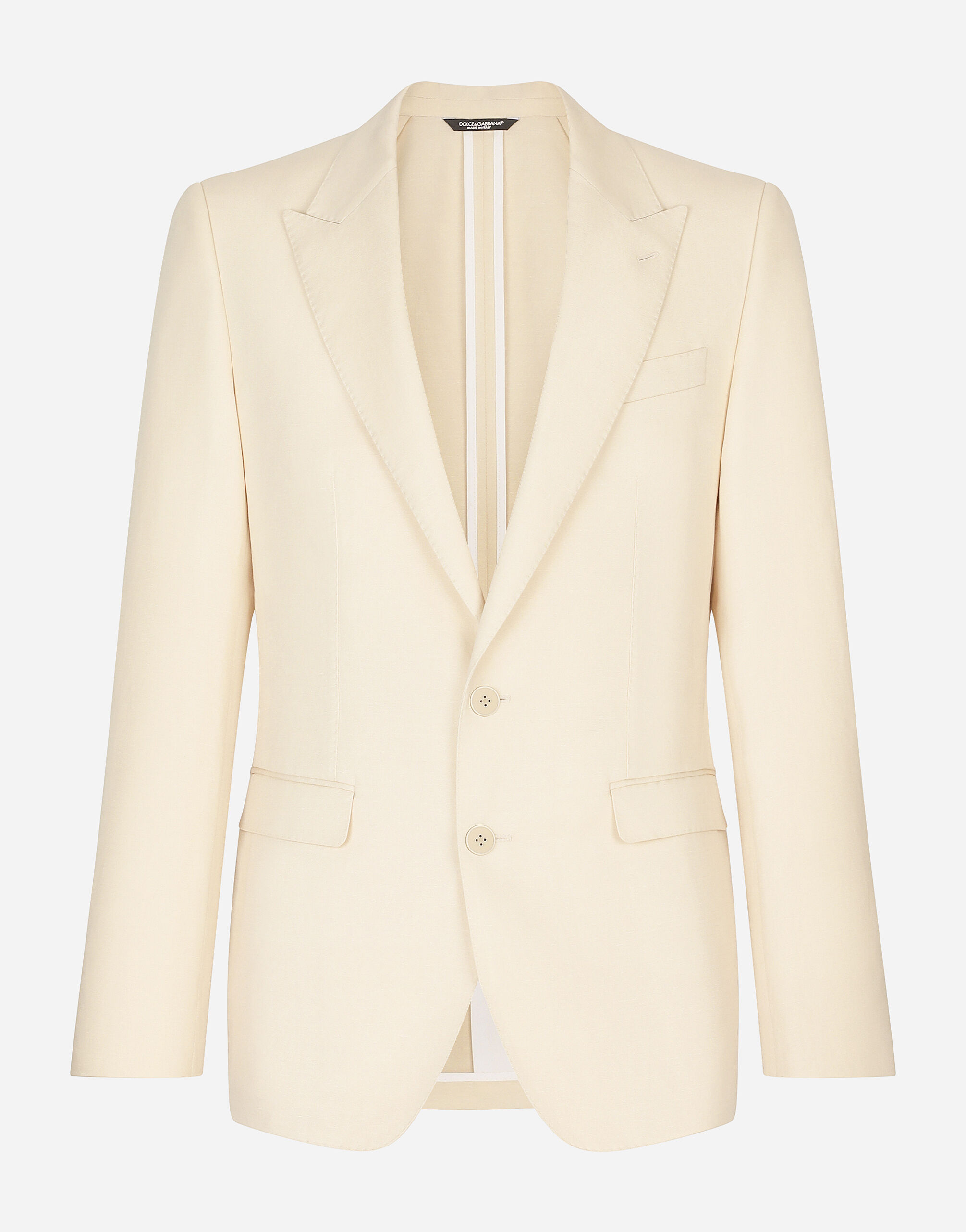Dolce & Gabbana Single-breasted Taormina jacket in linen, cotton and silk Multicolor G5LY0DG8LA5