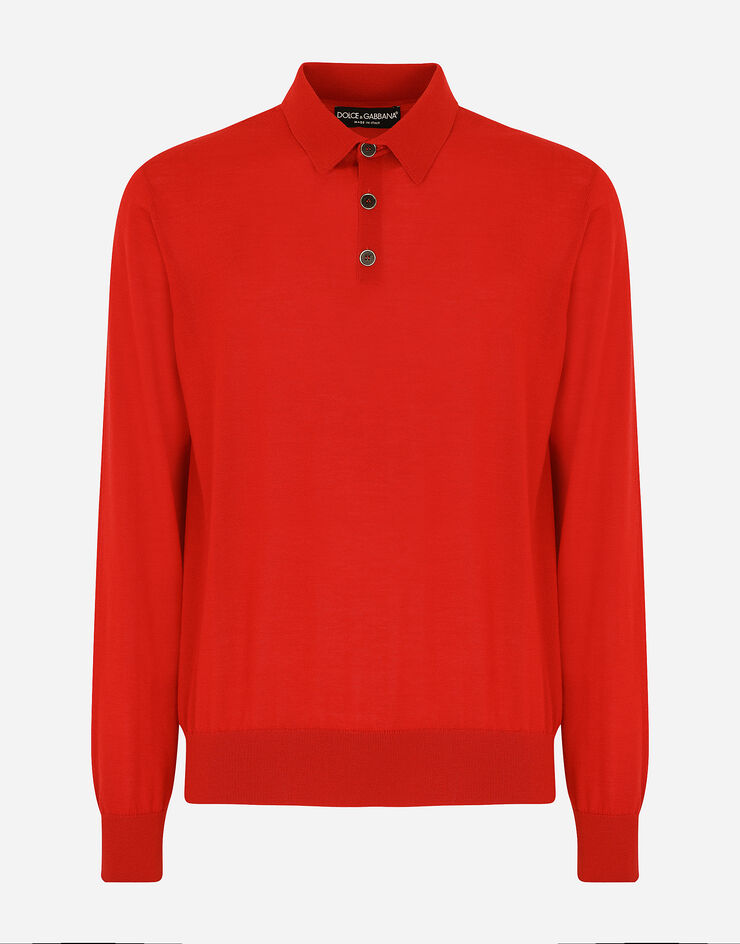 Dolce & Gabbana Long-sleeved cashmere polo-shirt 레드 GX831TJAWTY