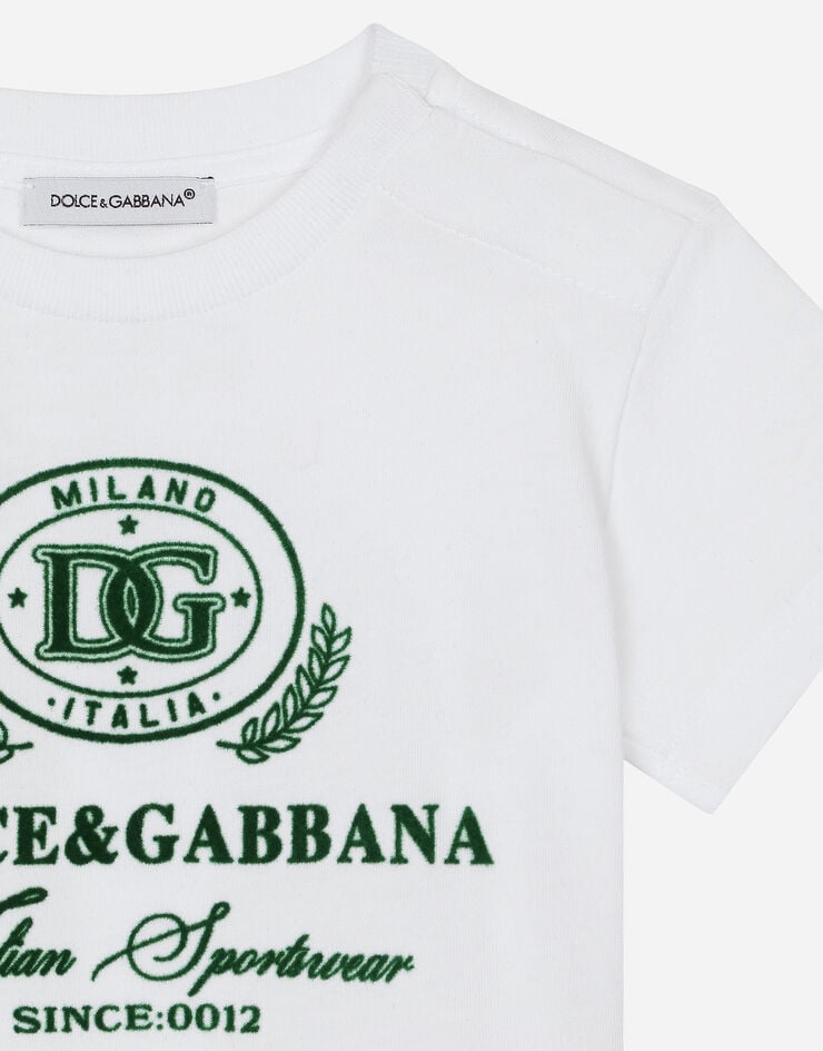 Dolce & Gabbana T-shirt in jersey con logo Dolce&Gabbana Bianco L1JTEYG7NVW
