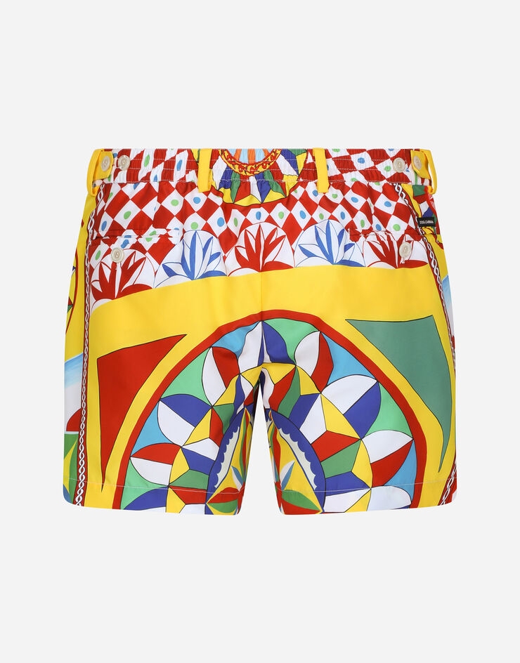 Dolce & Gabbana Short swim trunks with Carretto print Print M4E68TFHMTB