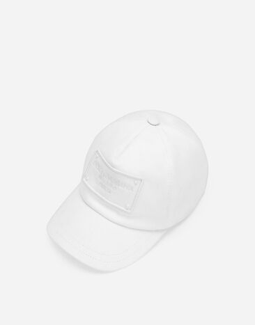 Dolce & Gabbana Casquette en sergé avec plaquette à logo Blanc LB4H80G7NWB