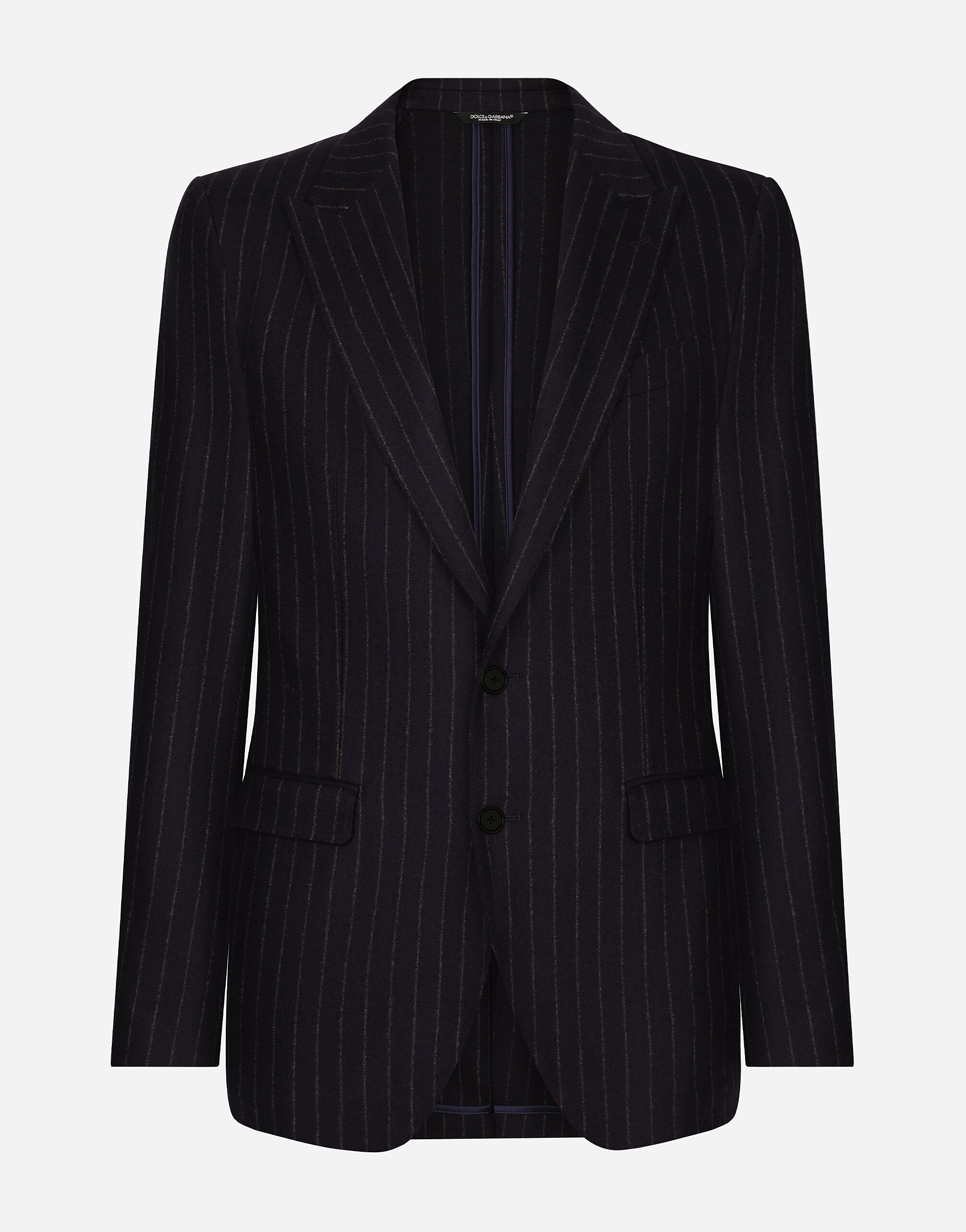 ${brand} Single-breasted pinstripe flannel Taormina-fit jacket ${colorDescription} ${masterID}