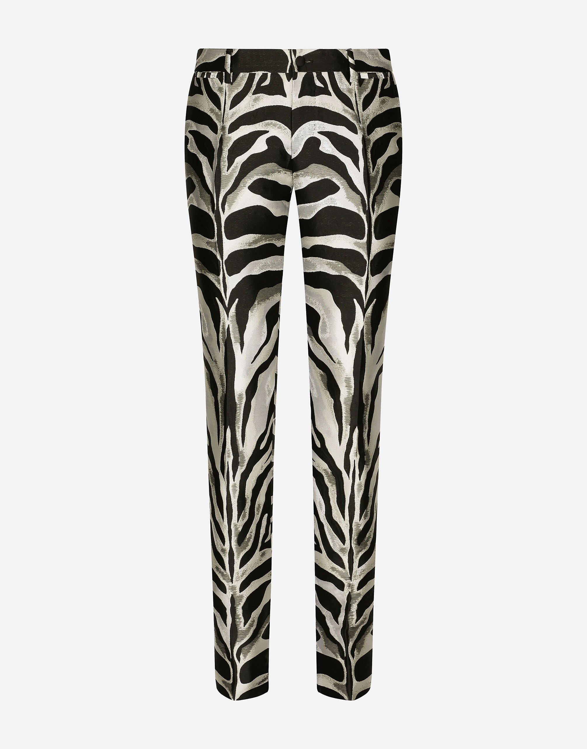 Lamé jacquard pants with zebra design in Multicolor for