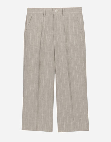 Dolce & Gabbana Classic pinstripe linen pants Print L44S10FI5JO