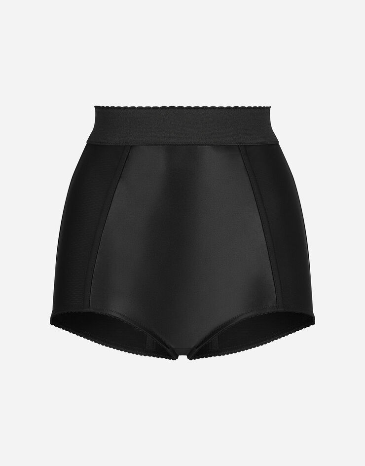 Dolce & Gabbana Culotte en raso de seda y marquisette elástico Negro FTAG1TGDCRP