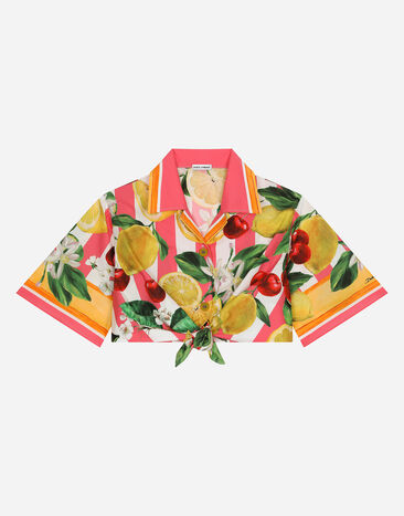Dolce & Gabbana Camicia in popeline con stampa limoni e ciliegie Stampa L54S05G7KXP