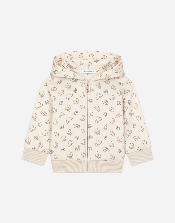 Dolce & Gabbana Sweat-shirt en jersey avec capuche et imprimé étoiles et lunes Imprimé L1JWJPHS7PH