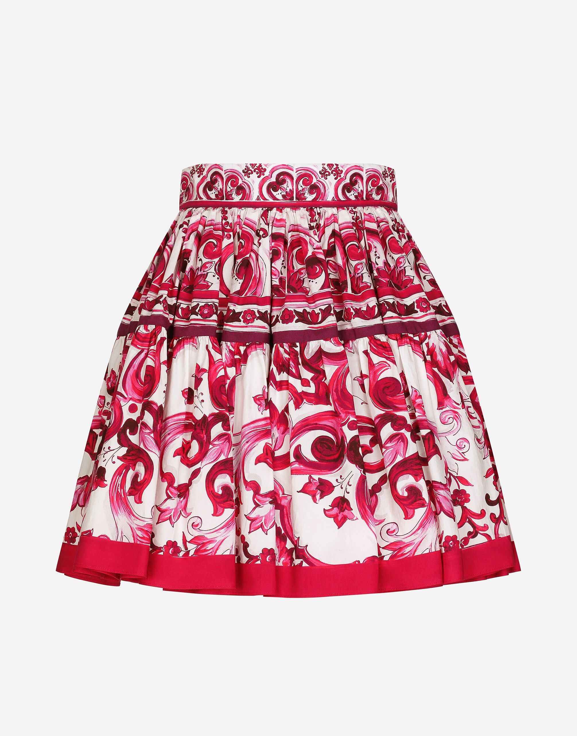 マルチカラーのウィメンズ Short Majolica-print poplin skirt 