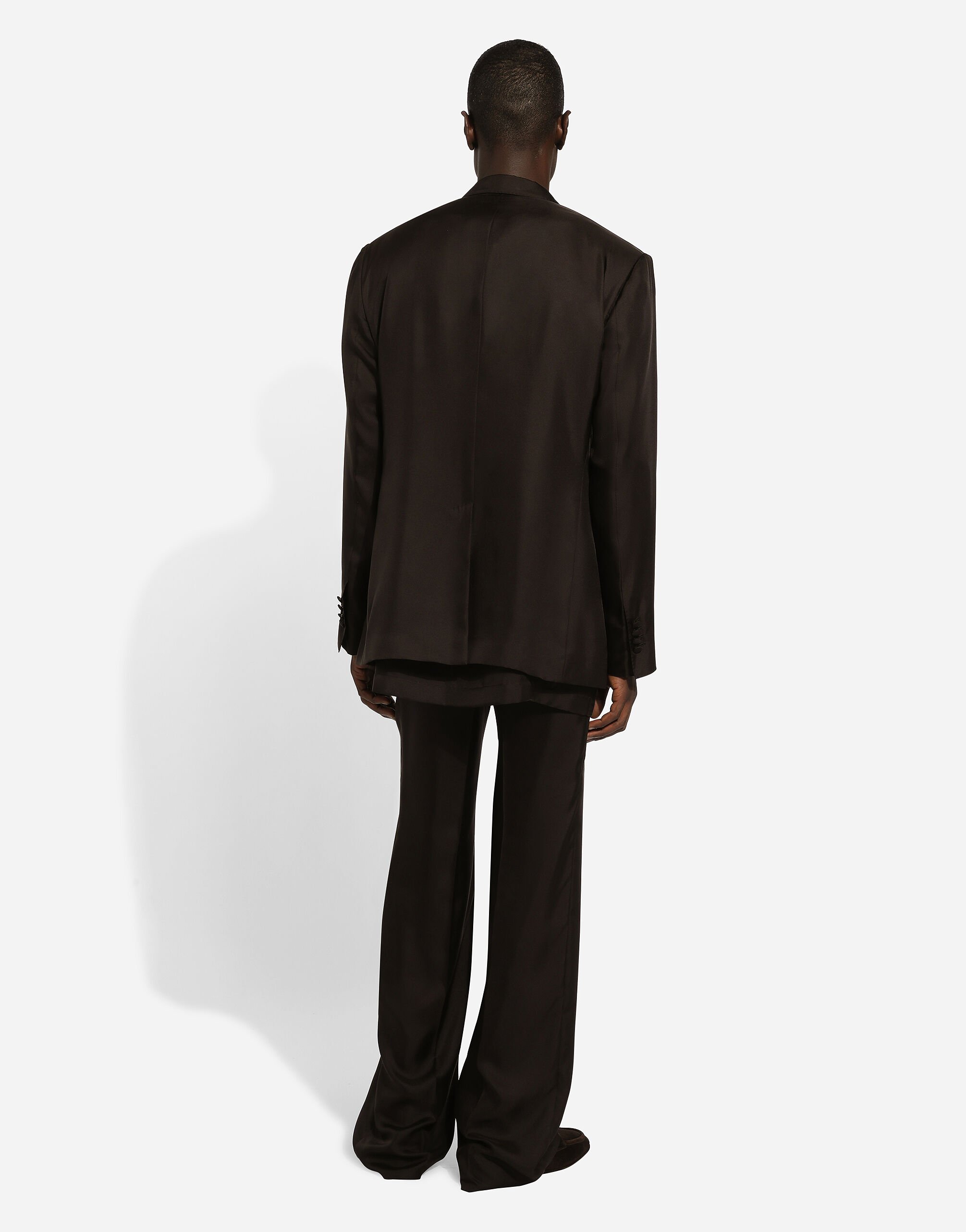 Tailored silk pants with darts in Brown for | Dolce&Gabbana® US