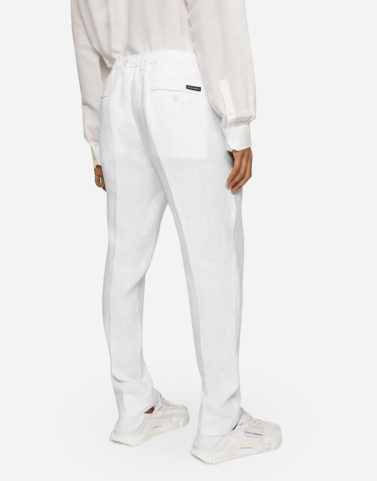 Dolce & Gabbana Pantalone in lino Bianco GV4EETFU4DV