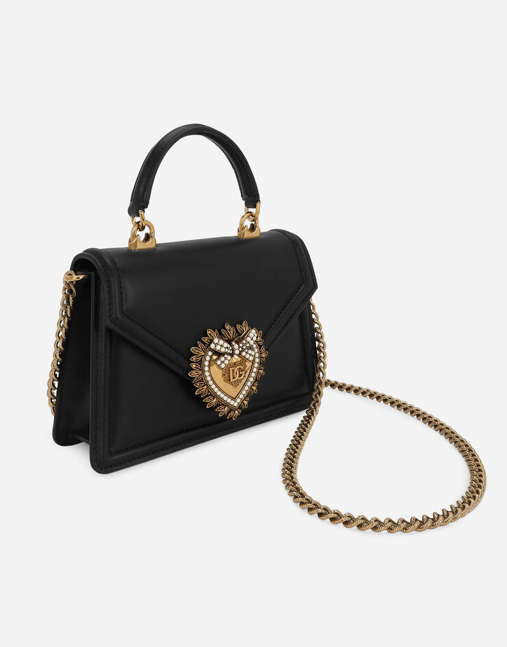 Buy Dolce & Gabbana Devotion Faux Pearl-embellished Moire Bag - Black At  40% Off