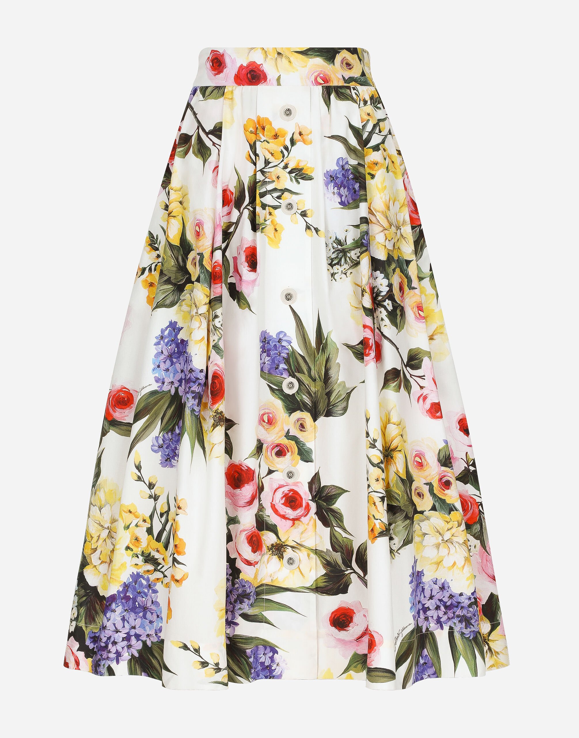 Dolce & Gabbana Garden-printed cotton circle skirt Print L5J833FSG5V