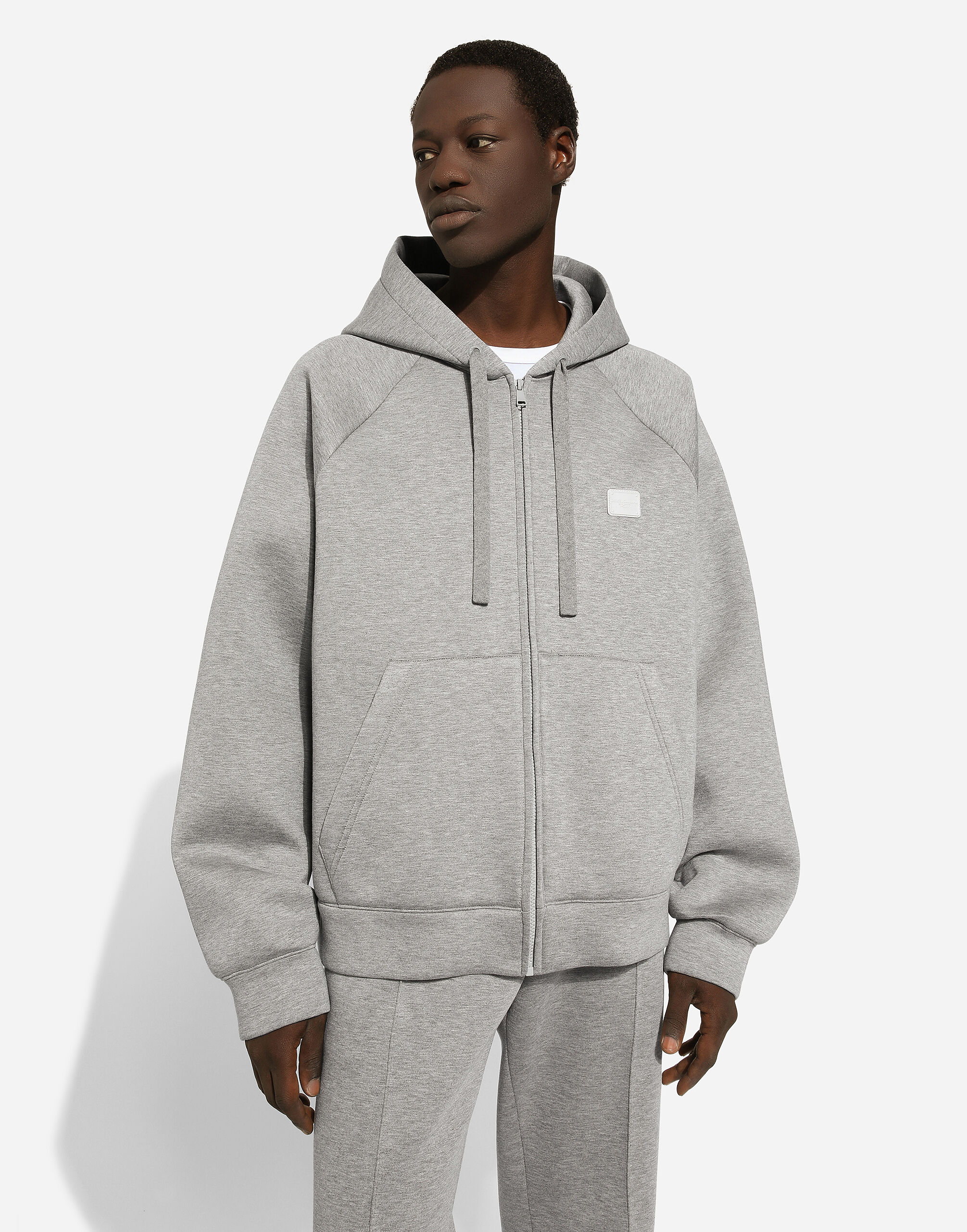 Dolce & Gabbana Zip-up hoodie with tag male Grey