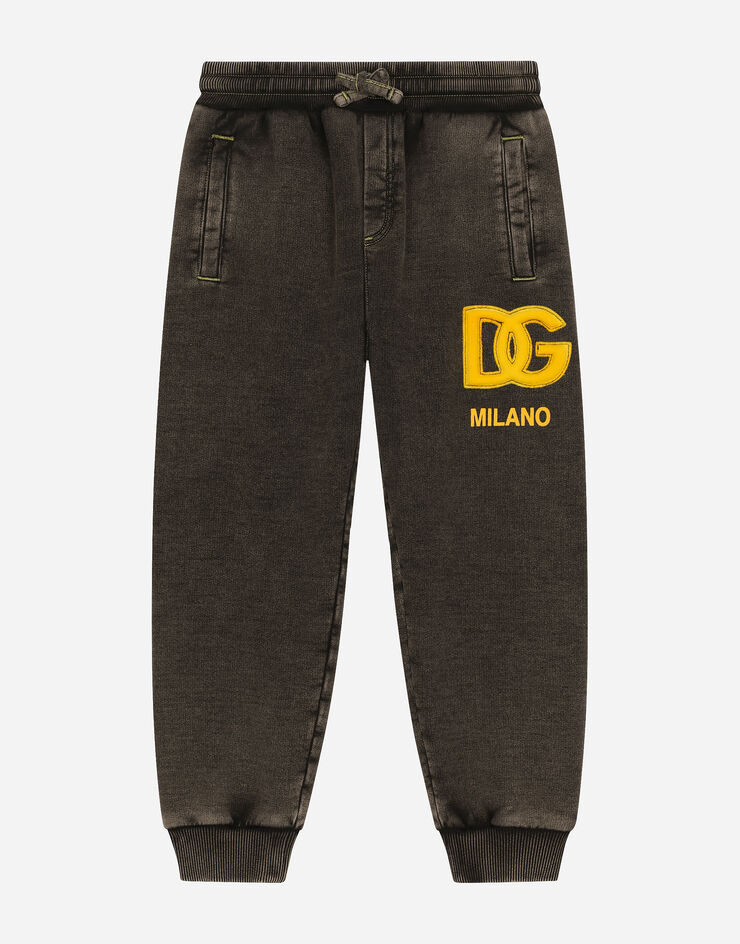 Dolce & Gabbana Jogginghose aus Jersey in gewaschener Optik mit DG-Logo Schwarz L4JPBXG7N3Z