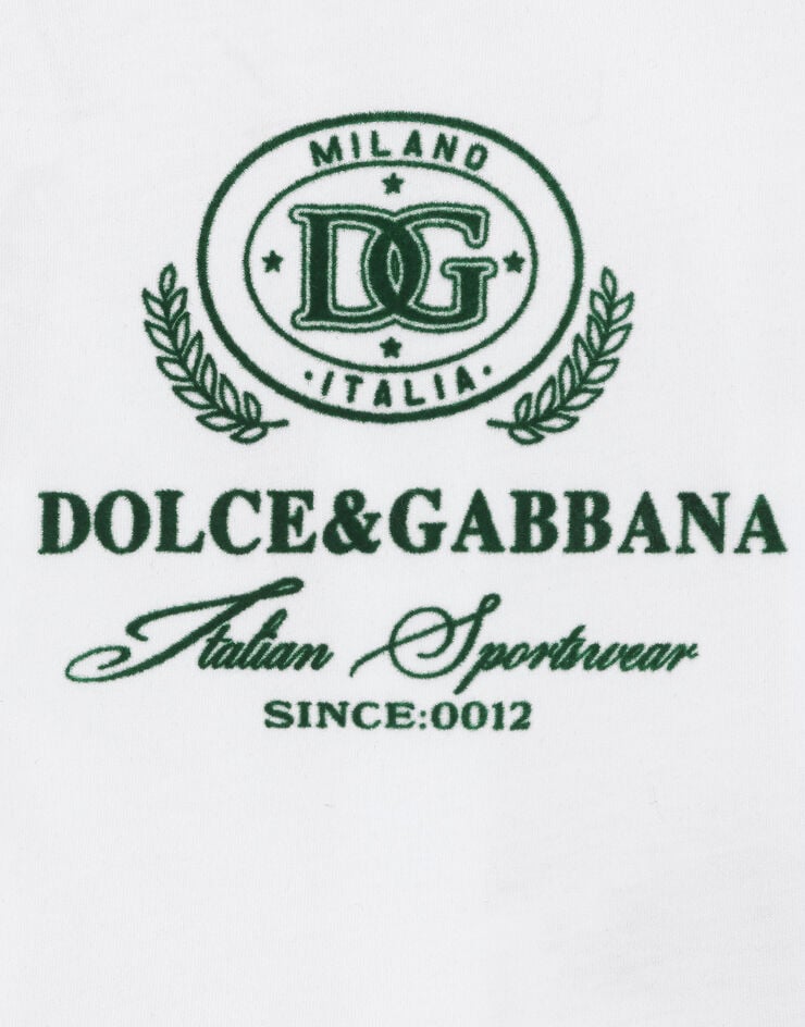 Dolce & Gabbana T-shirt in jersey con logo Dolce&Gabbana Bianco L1JTEYG7NVW