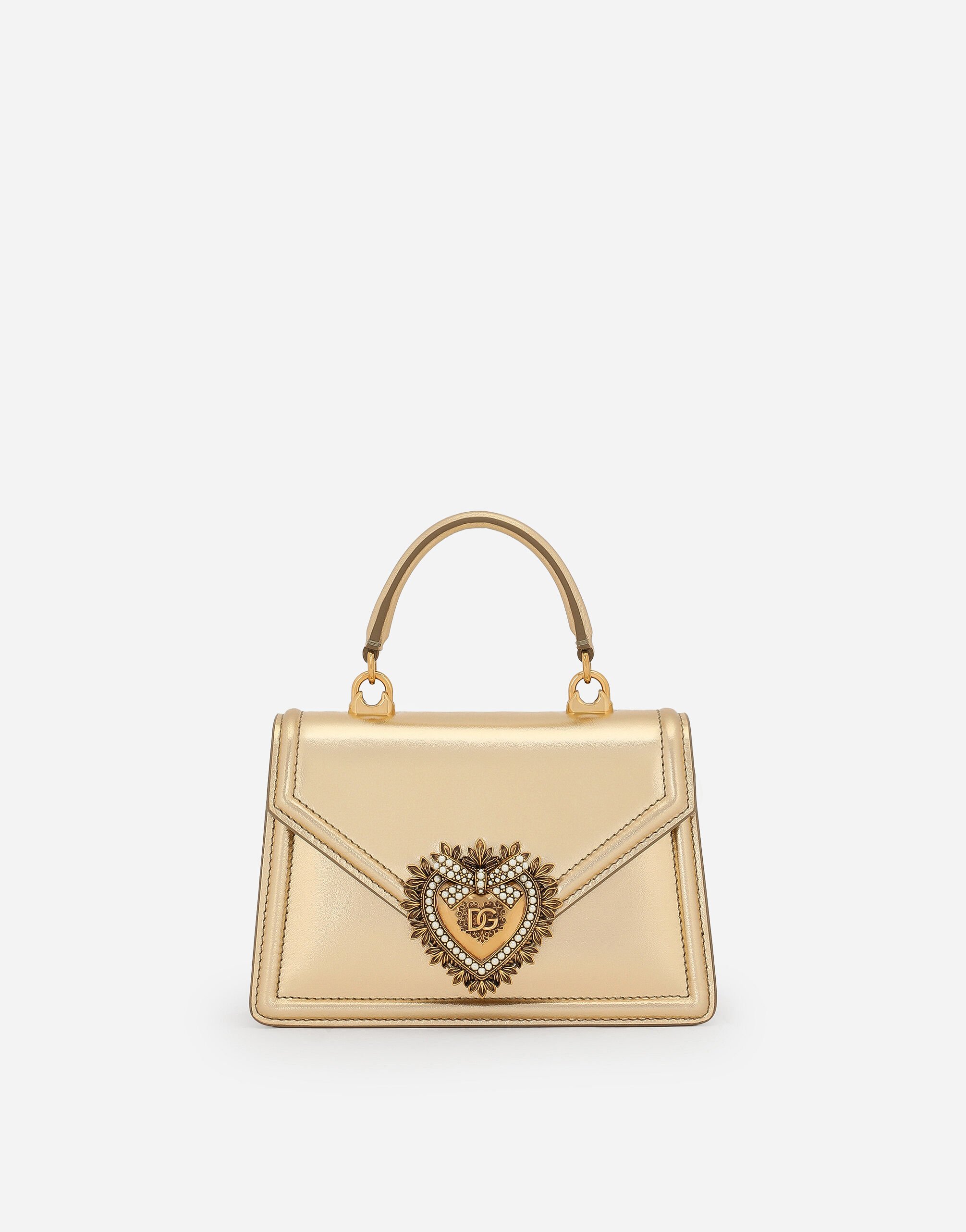 Dolce & Gabbana حقيبة ديفوشن صغيرة من جلد نابا موردور ذهبي BB7287AY828
