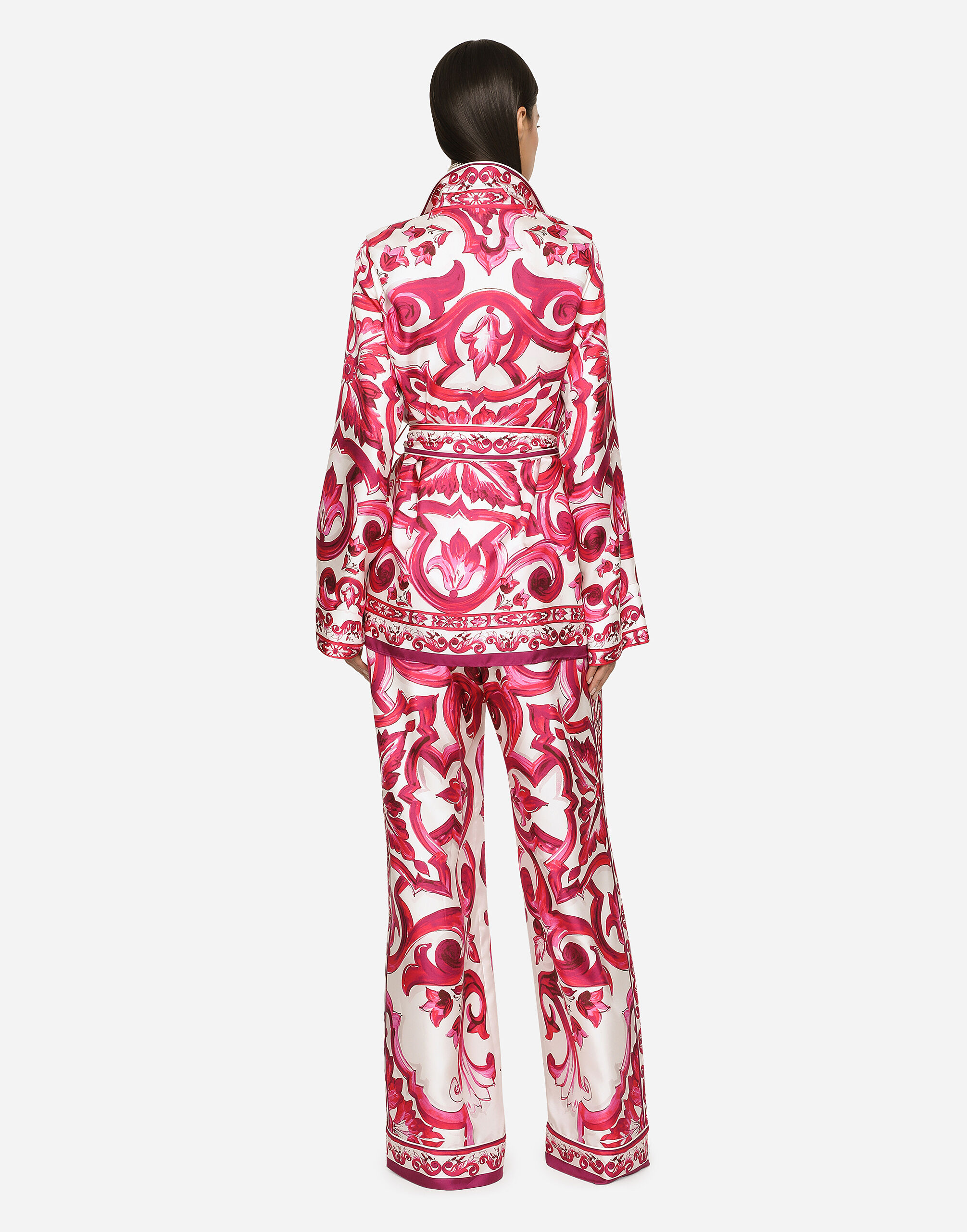 マルチカラーのウィメンズ Majolica-print twill pants | Dolce&Gabbana®