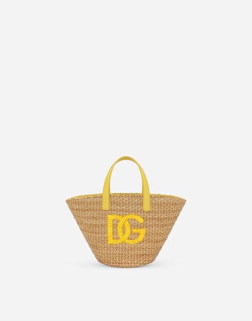 Dolce & Gabbana Straw basket with DG logo Print LB4H48G7E1J