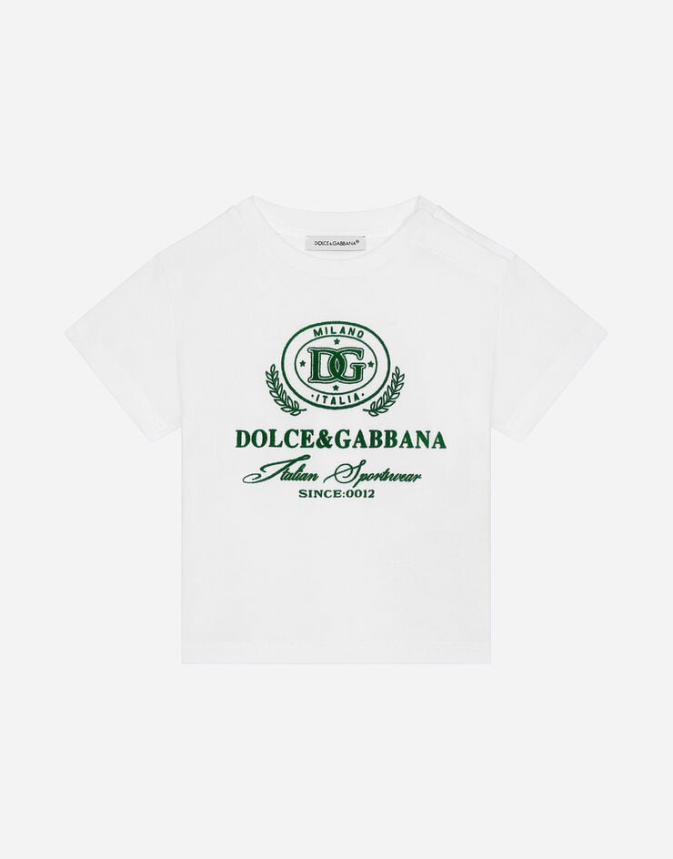 Dolce & Gabbana Jersey T-shirt with Dolce&Gabbana logo White L1JTEYG7NVW