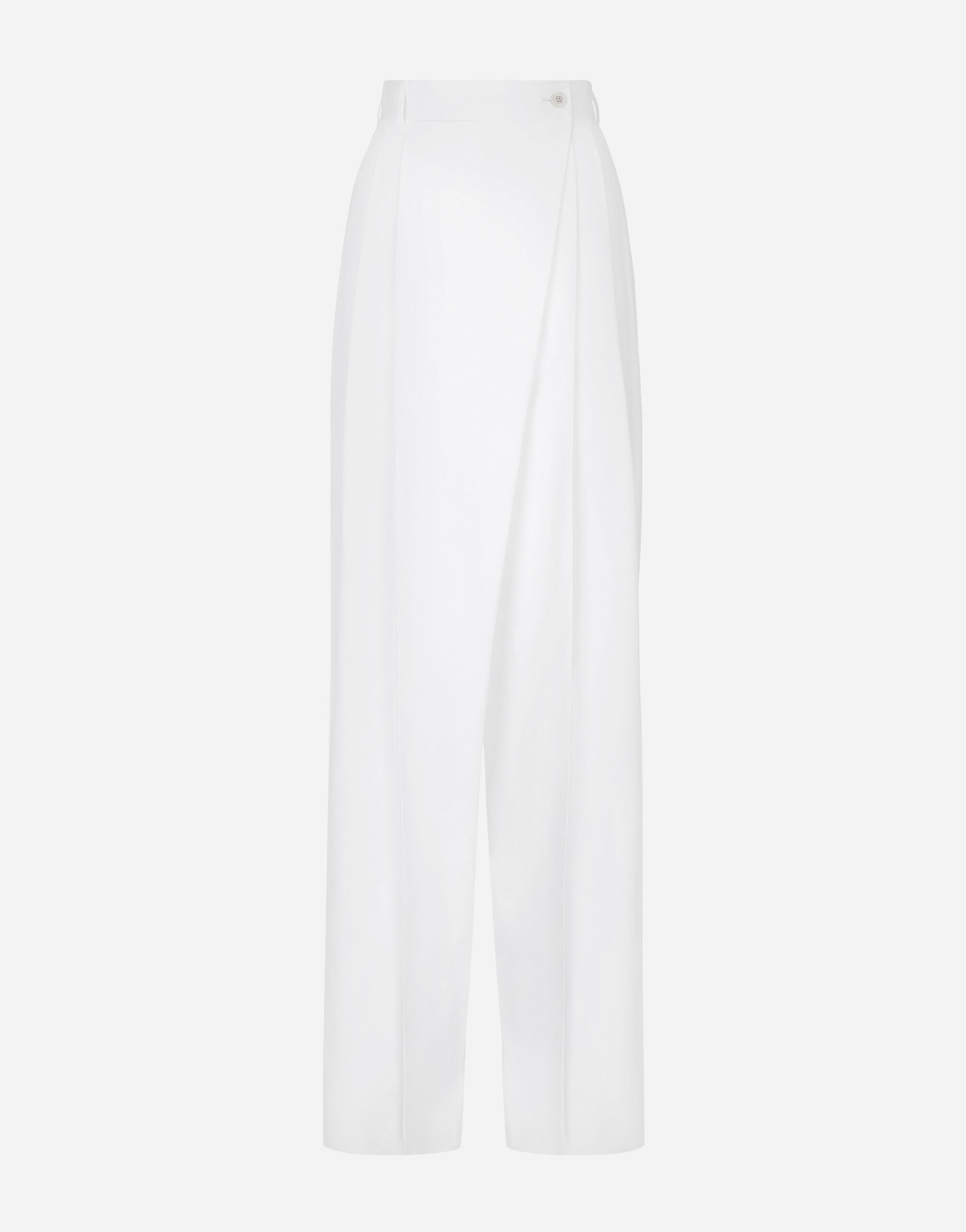 Dolce & Gabbana Flared cotton poplin pants White FTC55TFJTBV