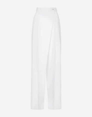 Dolce & Gabbana Ausgestellte Hose aus Baumwollpopeline Drucken FTC63THI1BE
