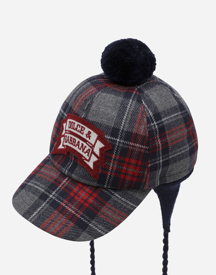 Dolce & Gabbana Cappello con visiera e paraorecchie in misto lana tartan Multicolore LB5H44FQMFZ