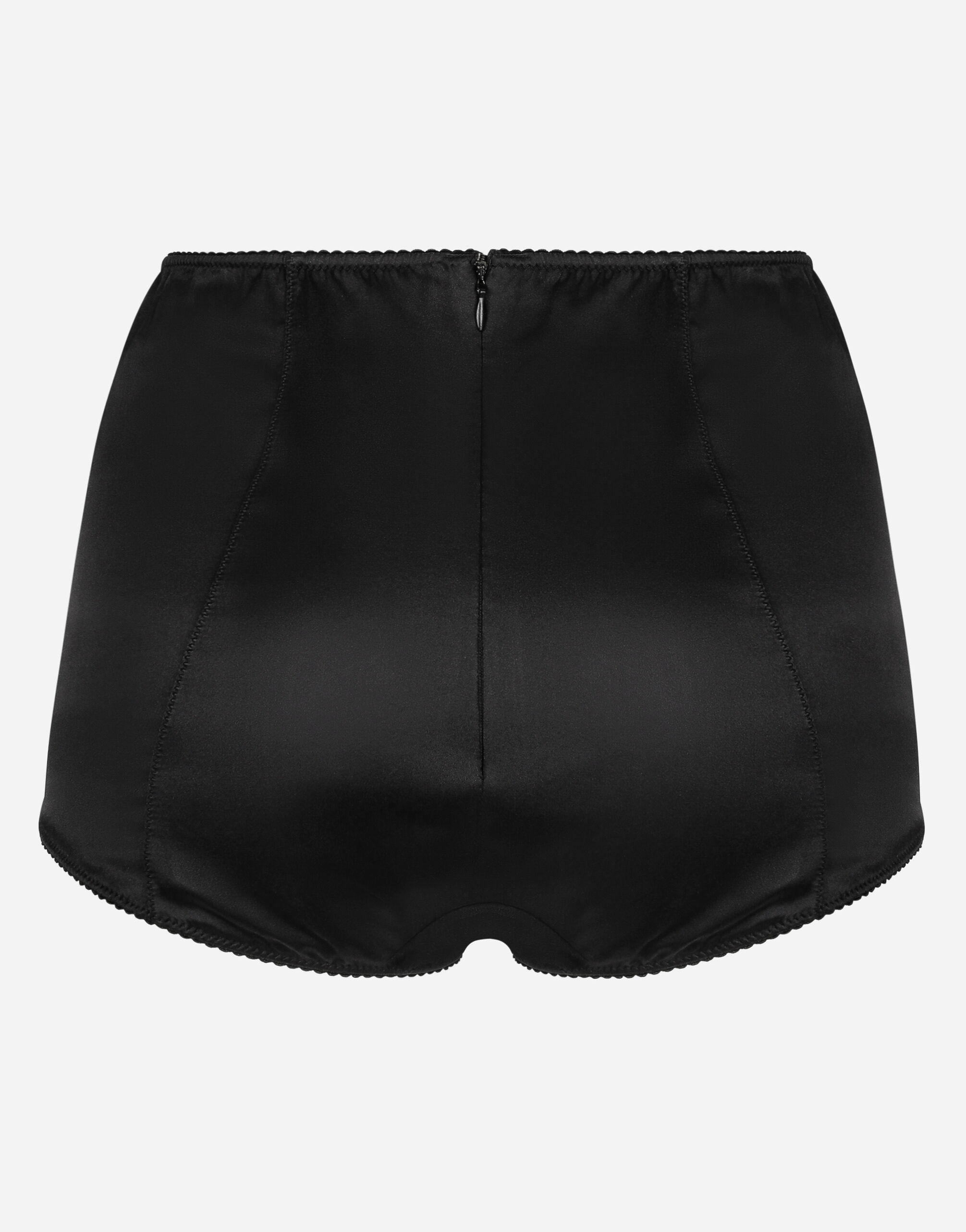 Satin high-waisted panties in BLACK for Women | Dolce&Gabbana®