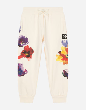 Dolce & Gabbana Jersey jogging pants with floral print Print L55I27FI5JU