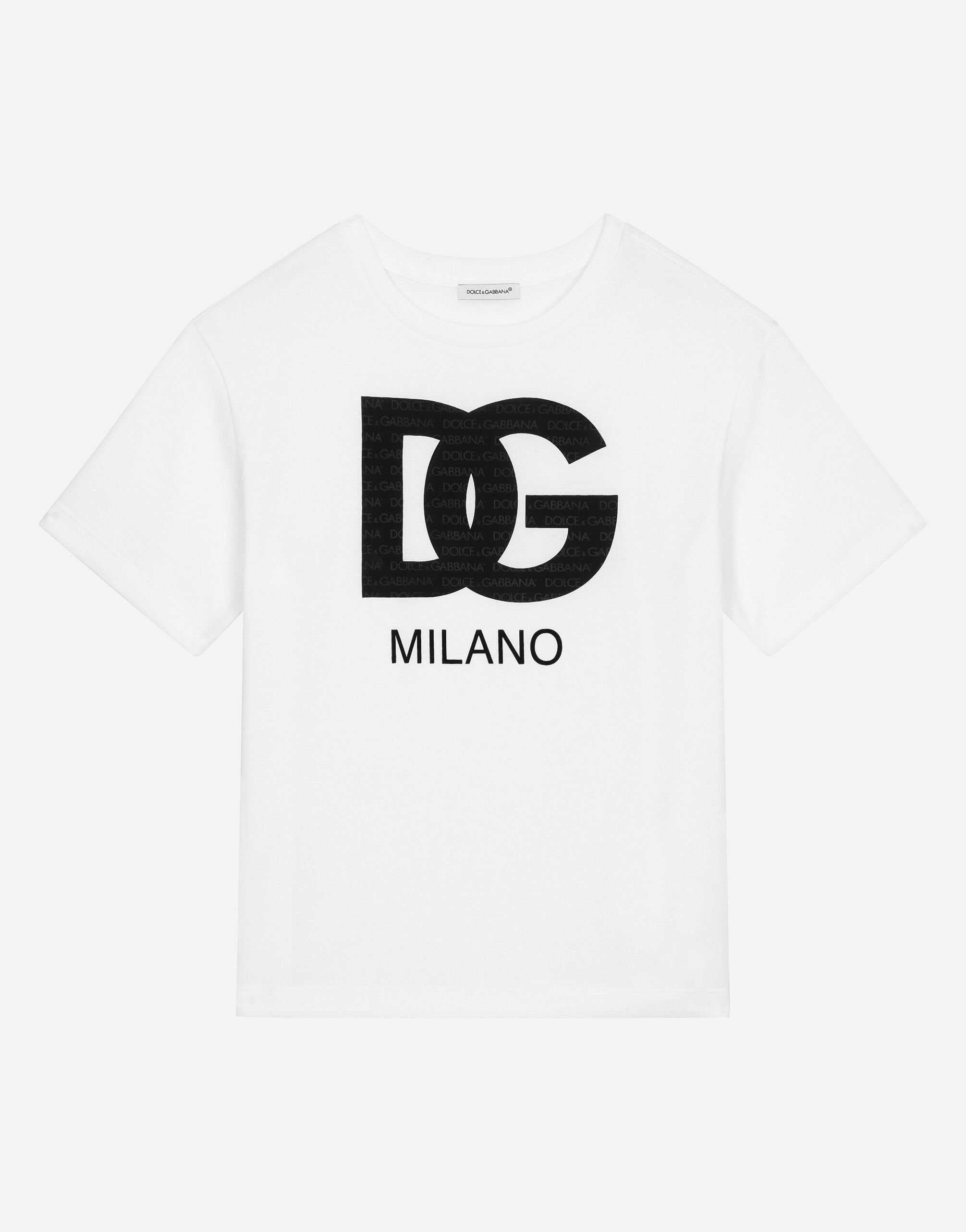 Dolce & Gabbana DG 徽标印花平纹针织 T 恤 版画 L4JTHVII7ED