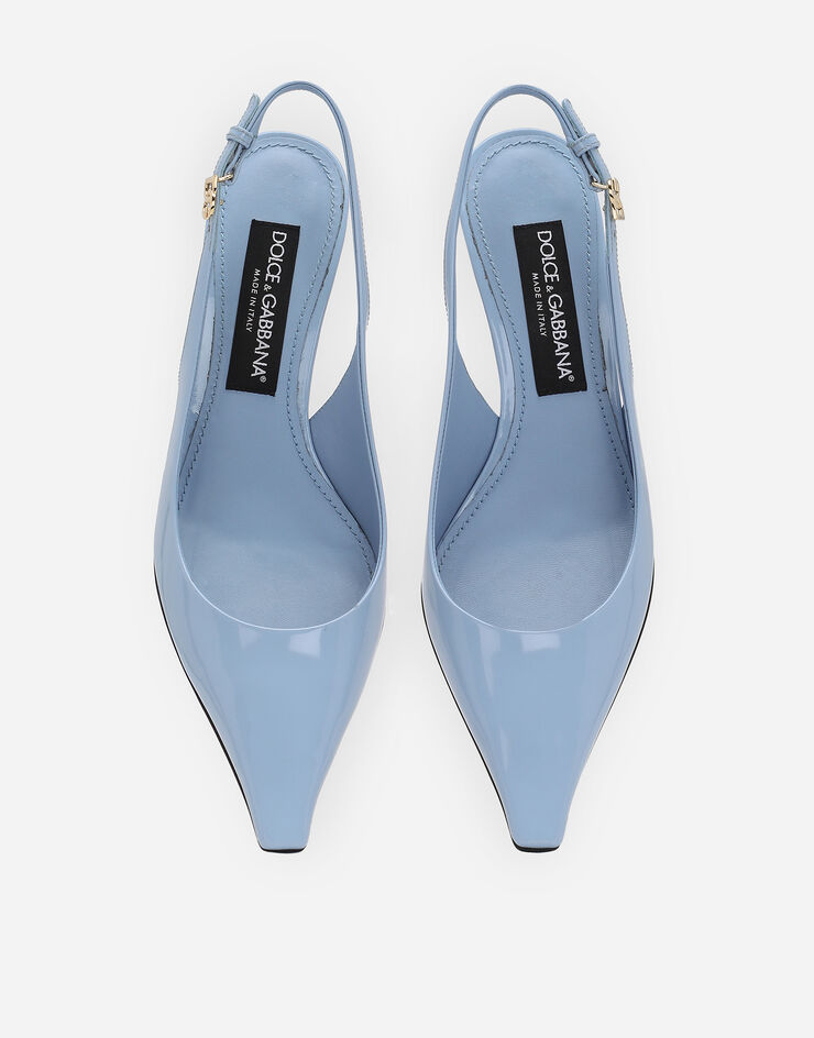 Dolce & Gabbana Polished calfskin slingbacks Light Blue CG0805A1037