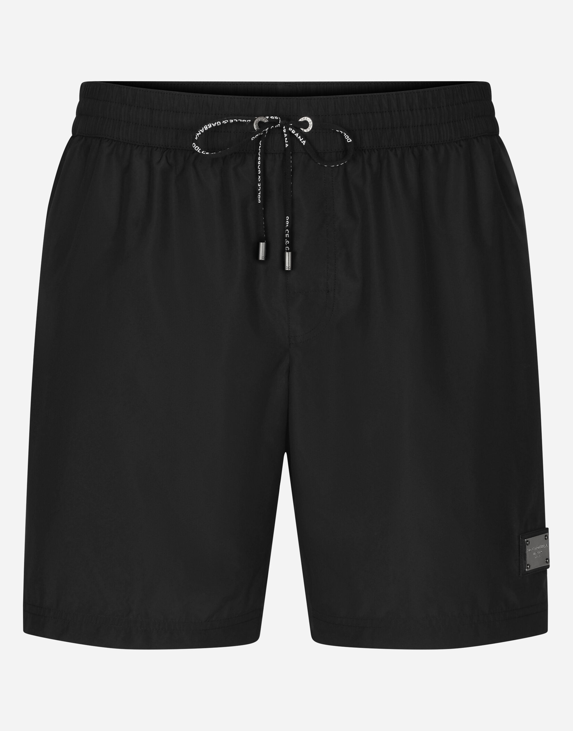 ${brand} Mid-length swim trunks with branded plate ${colorDescription} ${masterID}