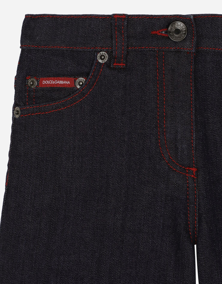 Dolce & Gabbana 5-Pocket-Jeans aus Denim mit Logoplakette Mehrfarbig L52F79LDC35