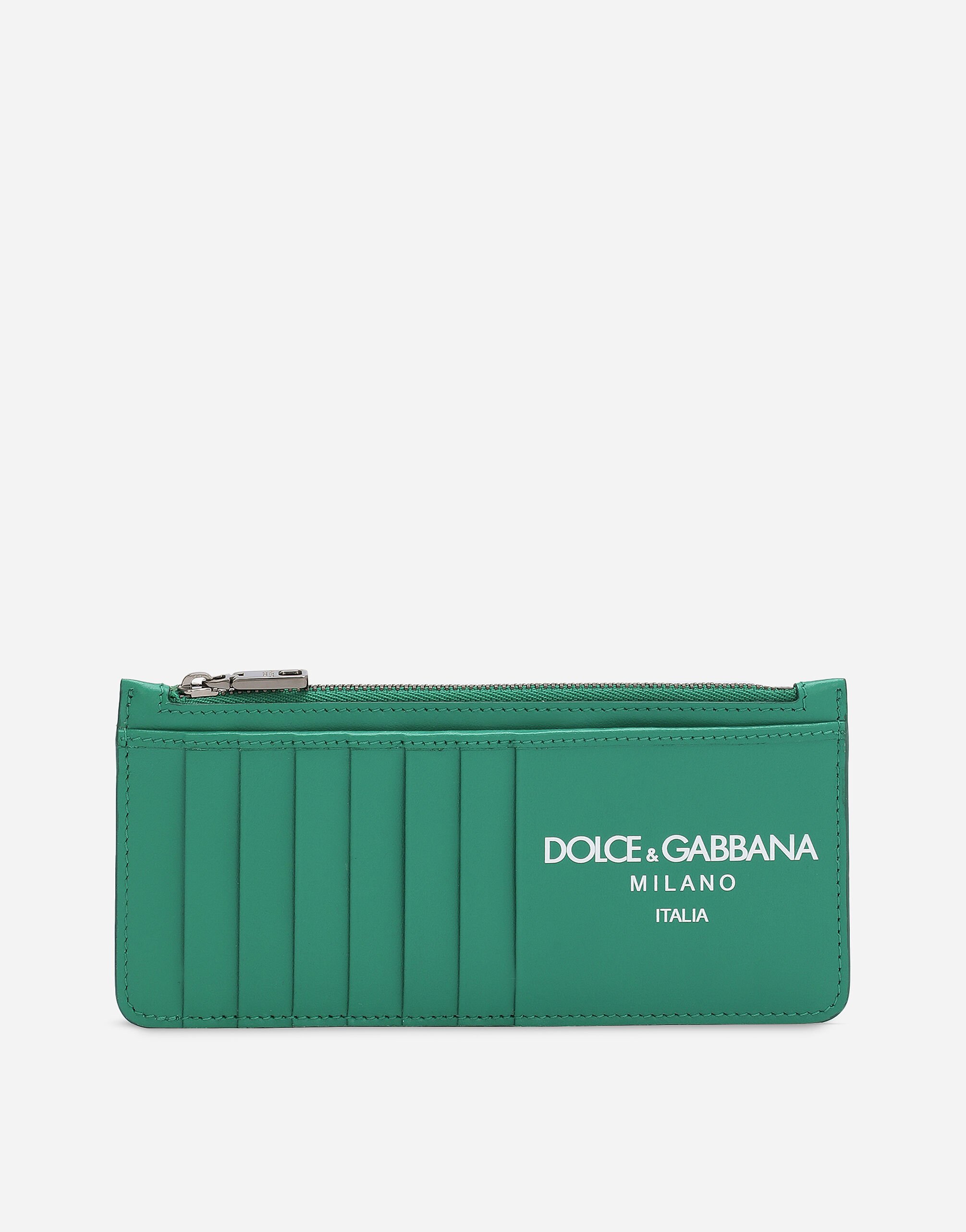Dolce & Gabbana Vertical calfskin card holder with logo Multicolor BP3271AS527