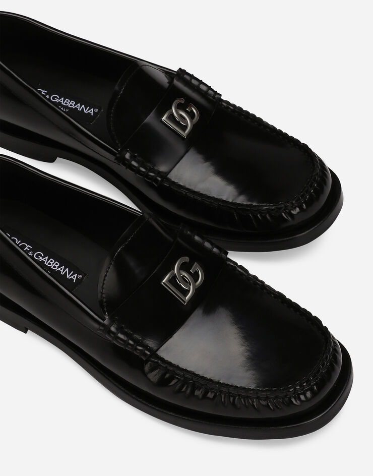 Dolce & Gabbana Mocasín en piel de becerro brillante Negro CM0074AQ237